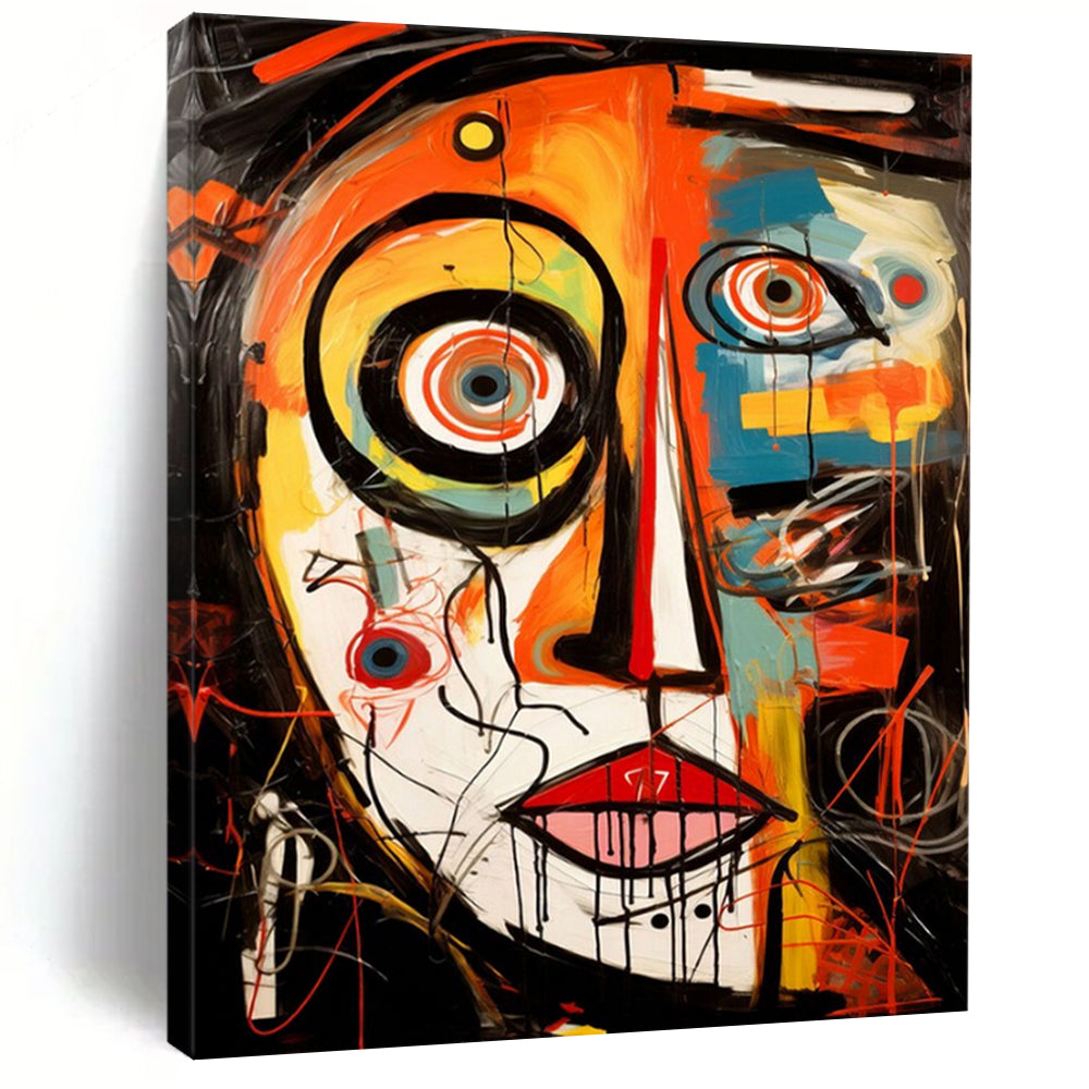 “Colorful Abstract Face” - Neo - Expressionist Painting On Canvas PT2211