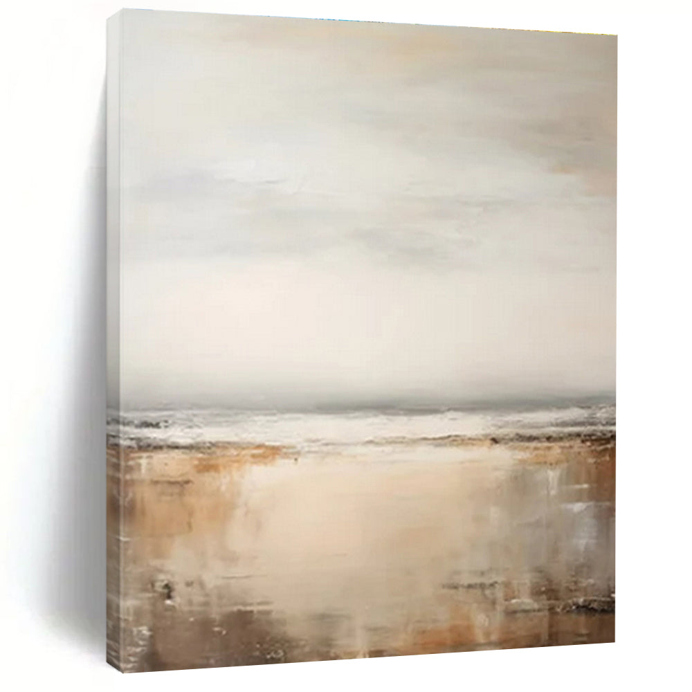 “Beige - Grey Abstract Serene Horizon” Painting On Canvas PS0842