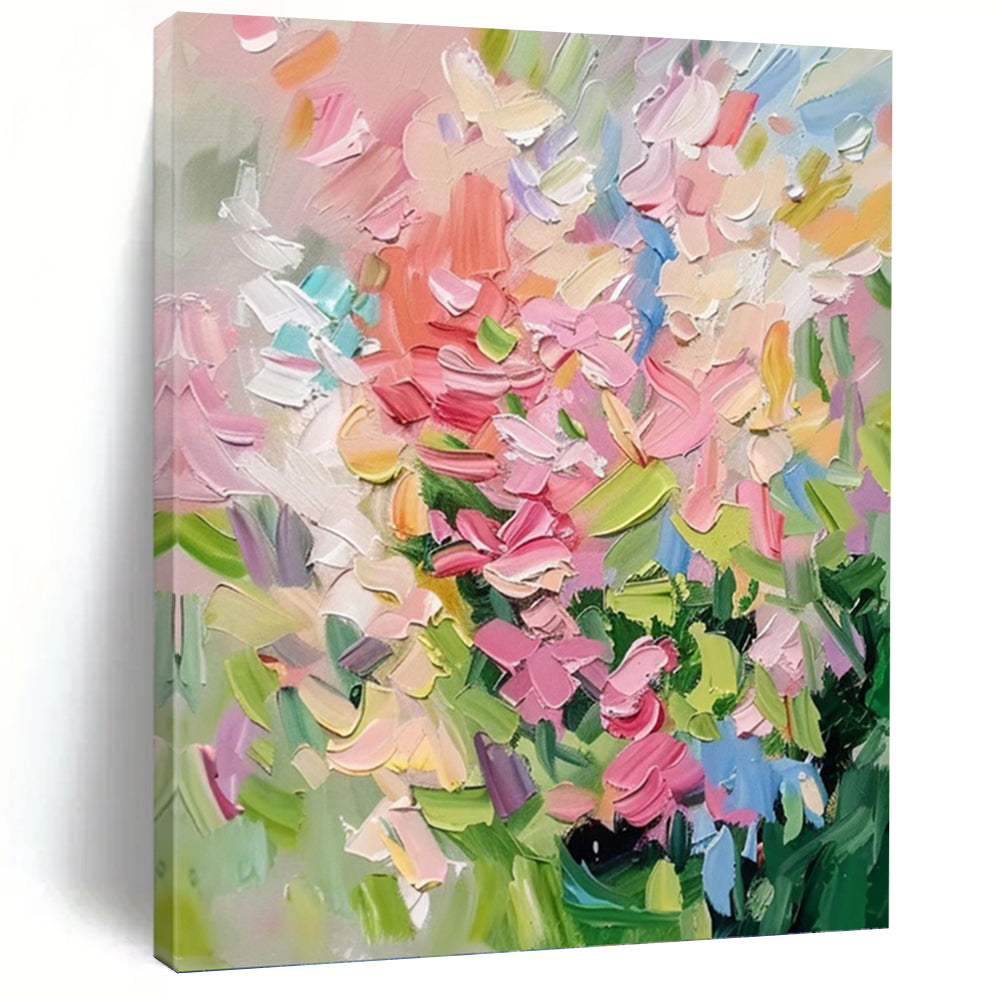 “Colorful Floral Impasto” - Impressionist - Inspired Floral Painting On Canvas PT1403