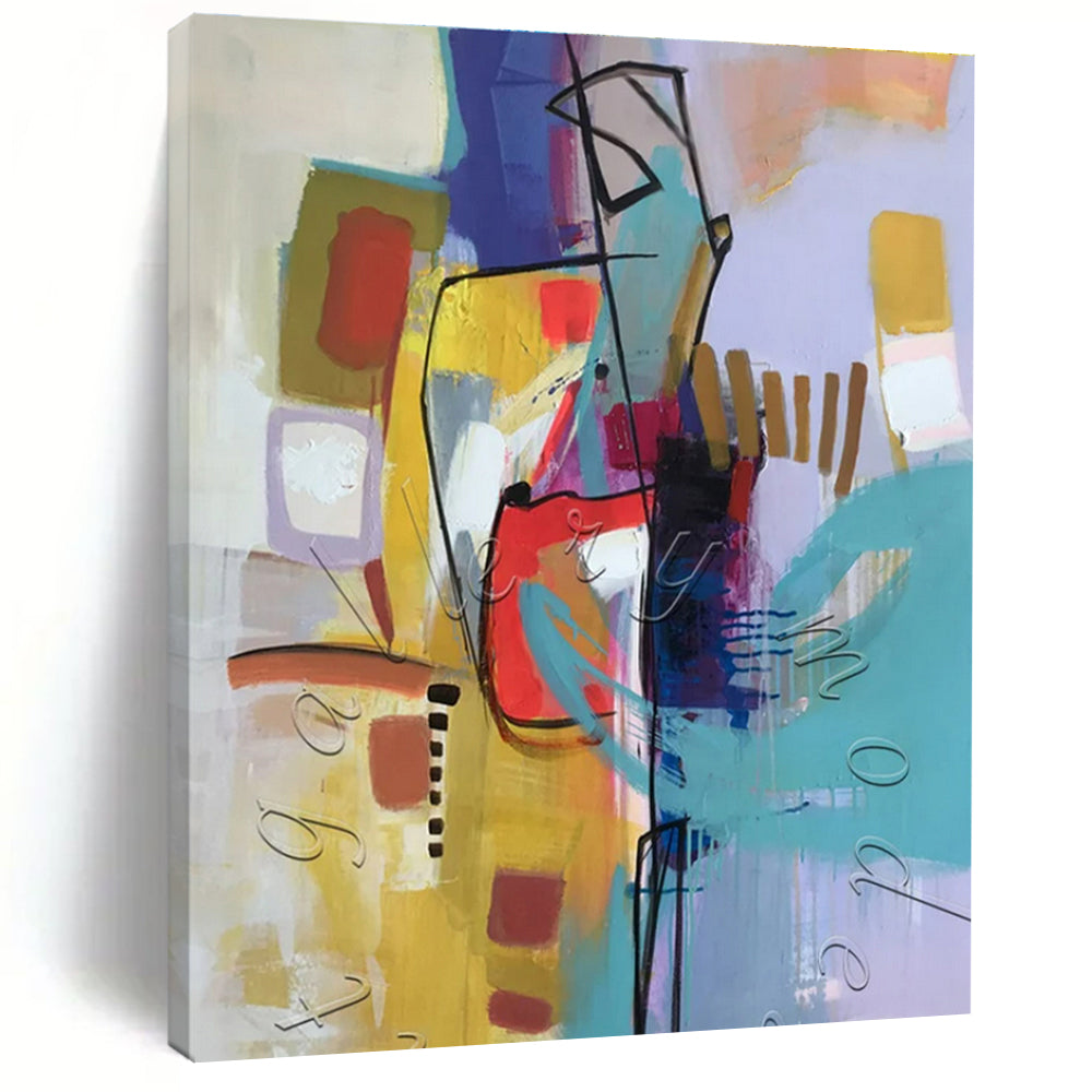 Vibrant Abstract Forms, "Color Carnival" – Abstract Expressionist Painting On Canvas PS0889