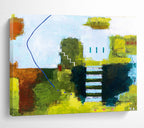 “Green And Blue Abstract Landscape” - Abstract Painting On Canvas DKS561