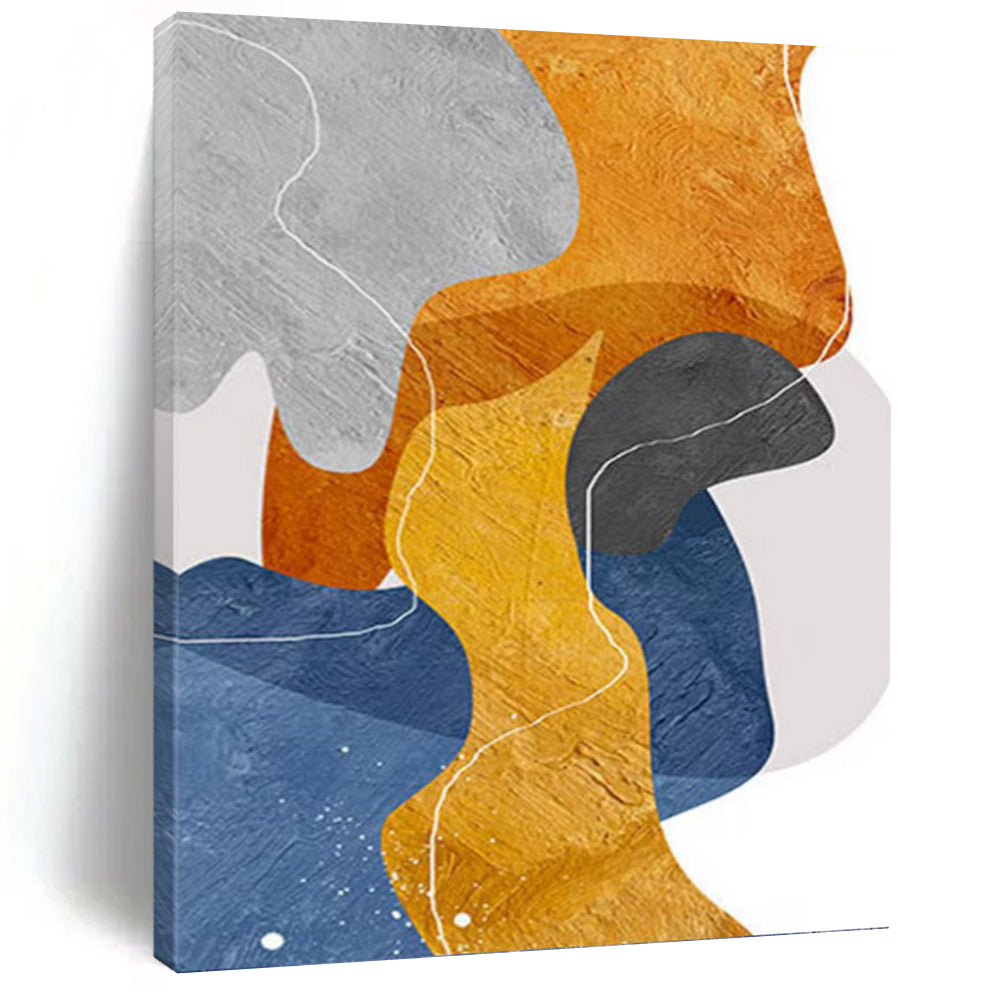 “Colorful Geometric Shapes” - Abstract, Modern - Styled Painting On Canvas PT1550