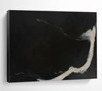 “Black and White Flowing Abstract” - Abstract Painting, Ideal for Study & Gallery Wall DKS591