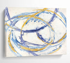 “Blue and Gold Swirl” - Abstract Expressionist Painting On Canvas DKS847