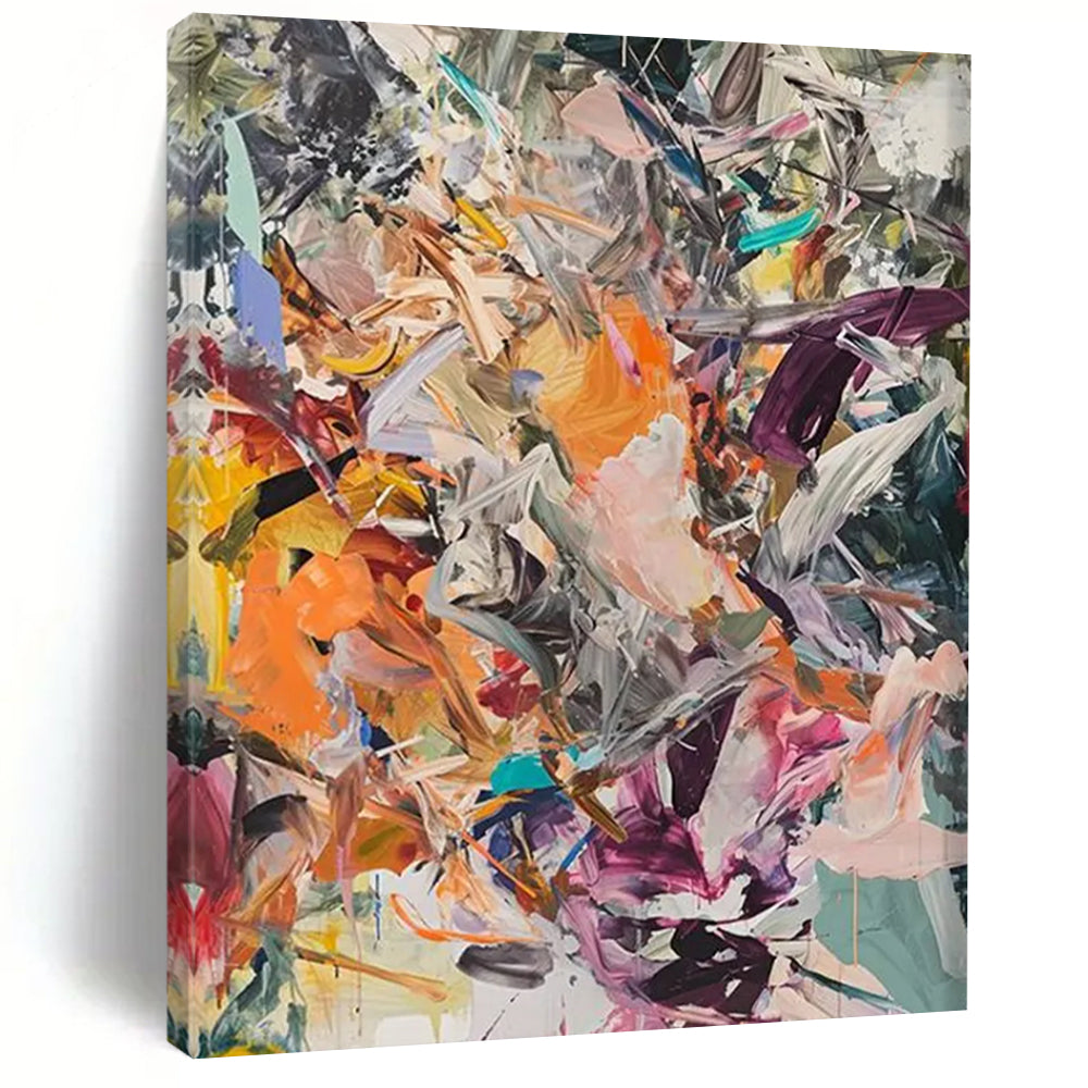 Chaotic Color Burst Painting On Canvas DS098