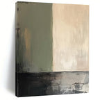 Sage Green, Beige, Gray Minimalist Divide “Calm Boundaries” - Painting On Canvas PS0785