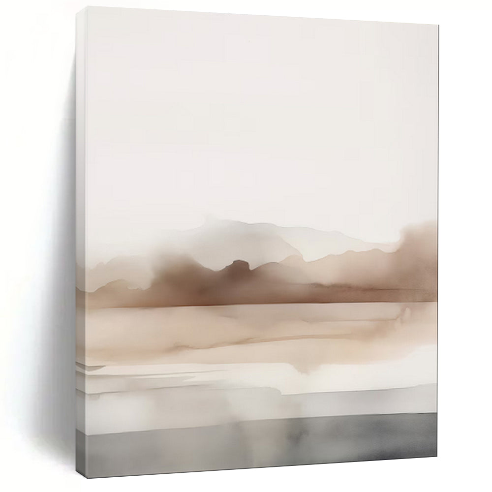 “Subtle Brown - Gray Watercolor Landscape” - Watercolor Painting On Canvas PT2061