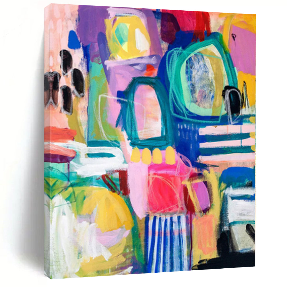 “Vibrant Abstract Mosaic” - Contemporary Abstract Painting On Canvas PS0077