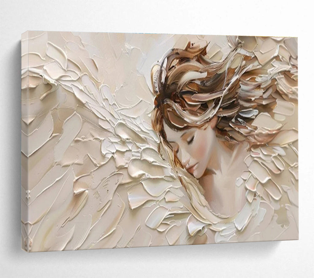 “Textured Angelic Figure” - Impasto Portrait Painting On Canvas DKS454