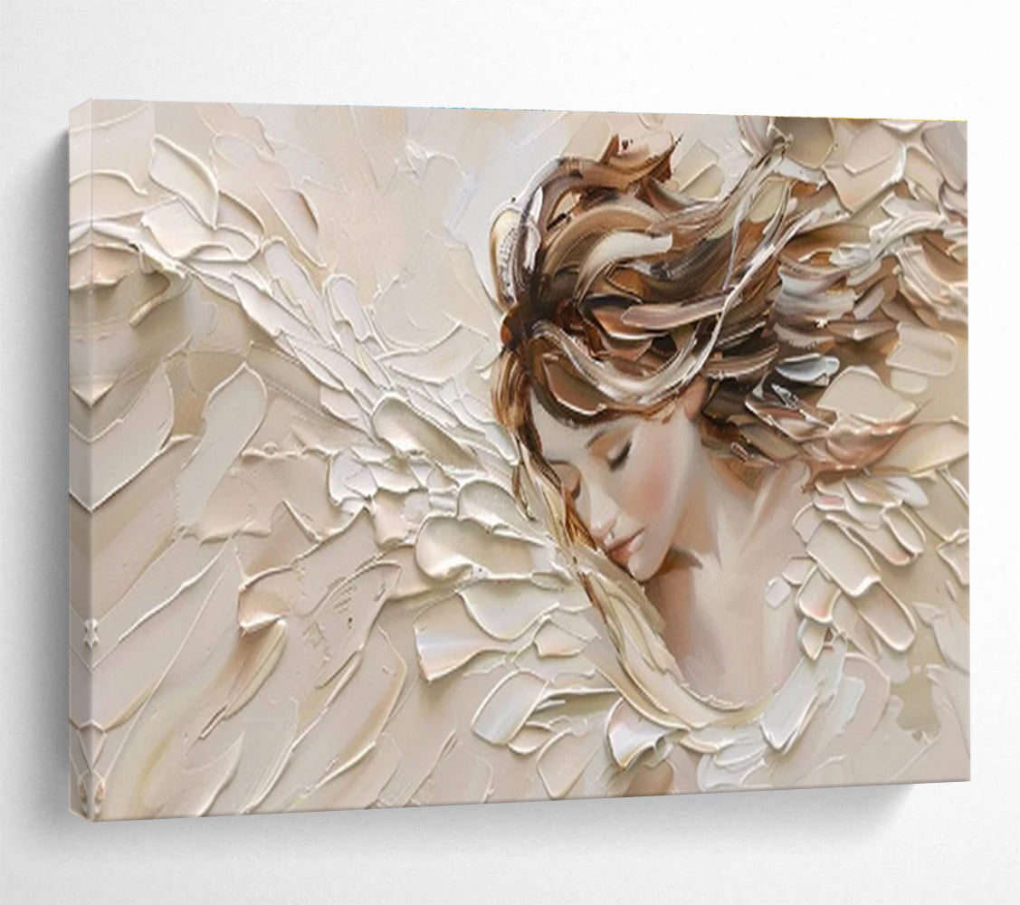 “Textured Angelic Figure” - Impasto Portrait Painting On Canvas DKS454
