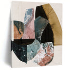 “Geometric Color Blocks” - Mixed - Hue Shapes & Grid Lines Painting On Canvas DS152