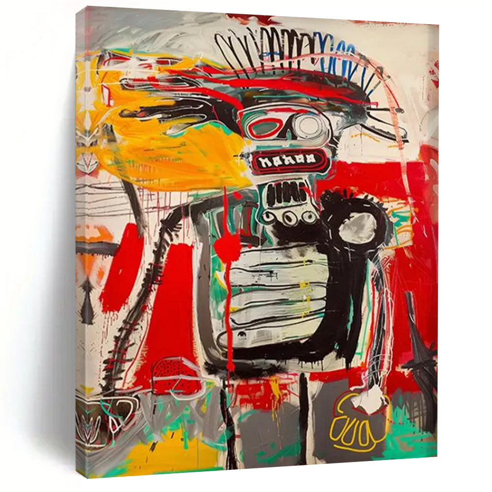 Graffiti - Style Robot Painting On Canvas DS094