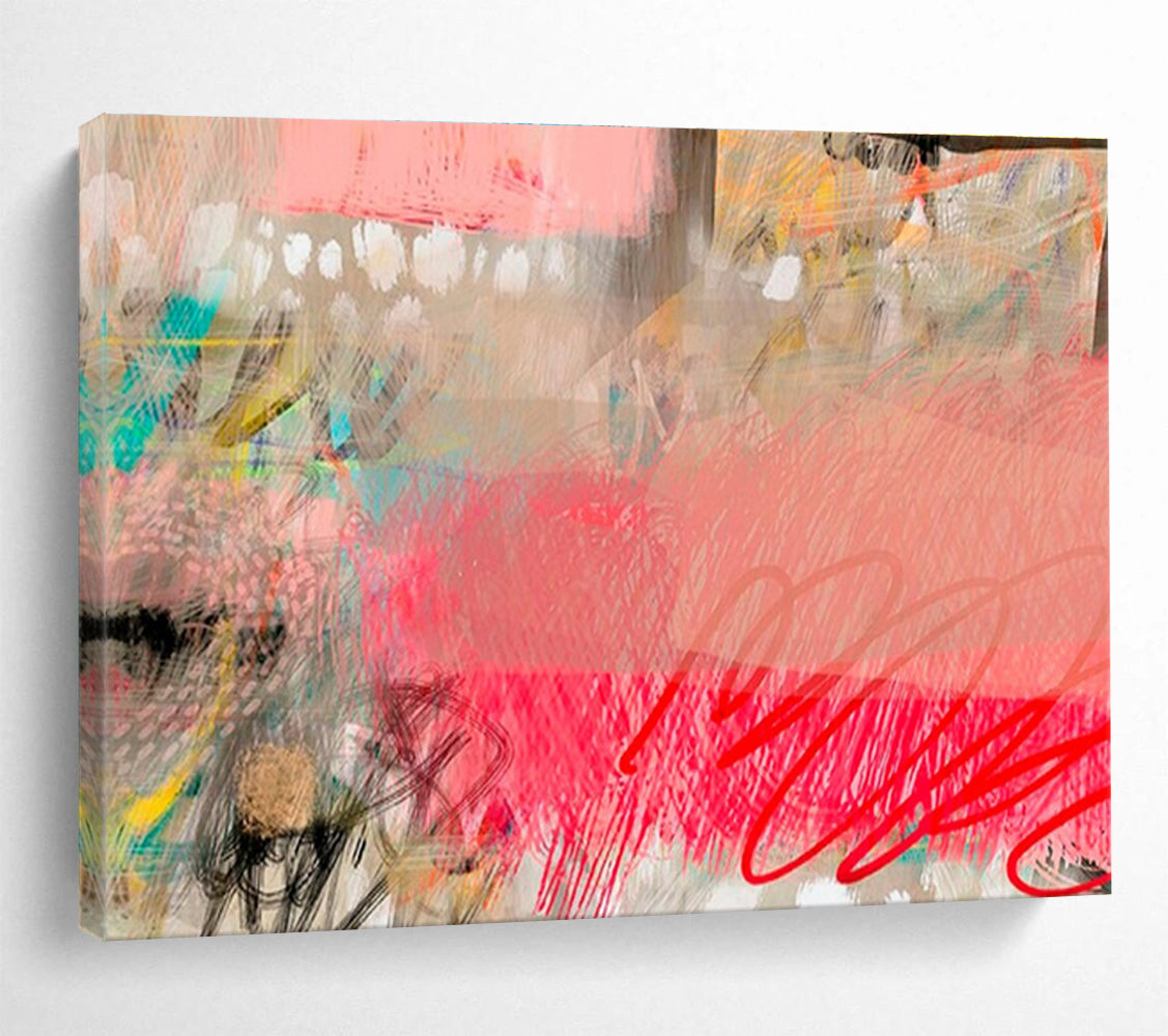 “Blush - Toned Abstract Fusion” Abstract Painting On Canvas DKS206