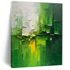 “Textured Green - Yellow Abstract” - Abstract Expressionist Painting On Canvas DS003