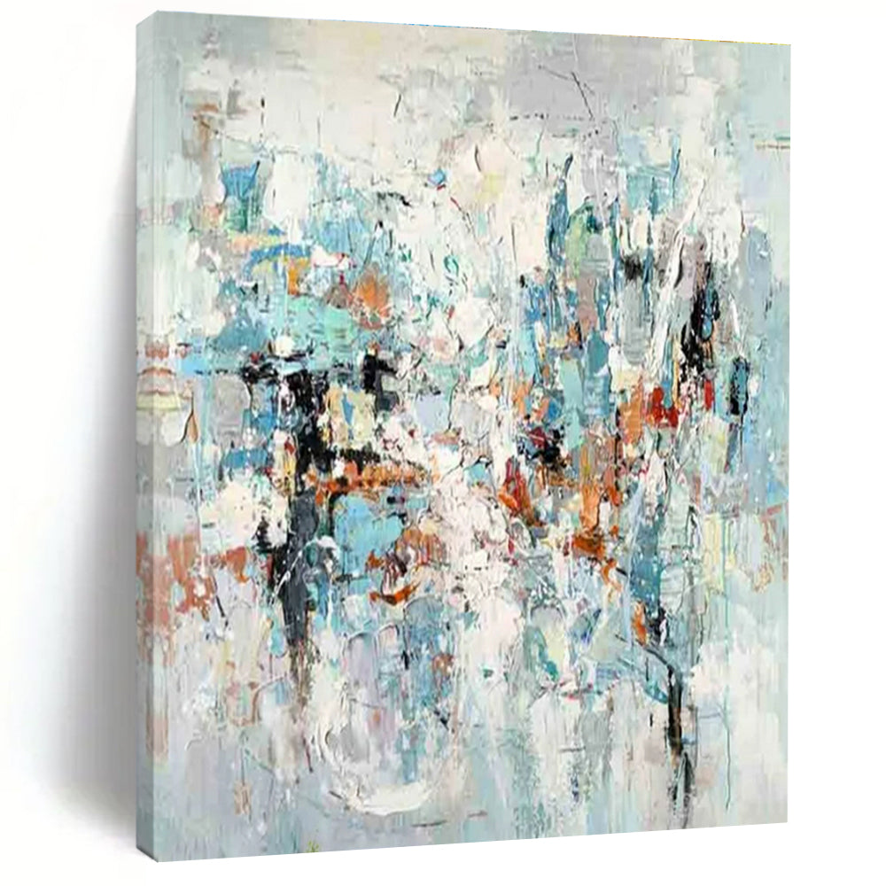 Soft Blues and Grays, "Cloudy Reverie" – Abstract Impressionist Painting On Canvas PS0890