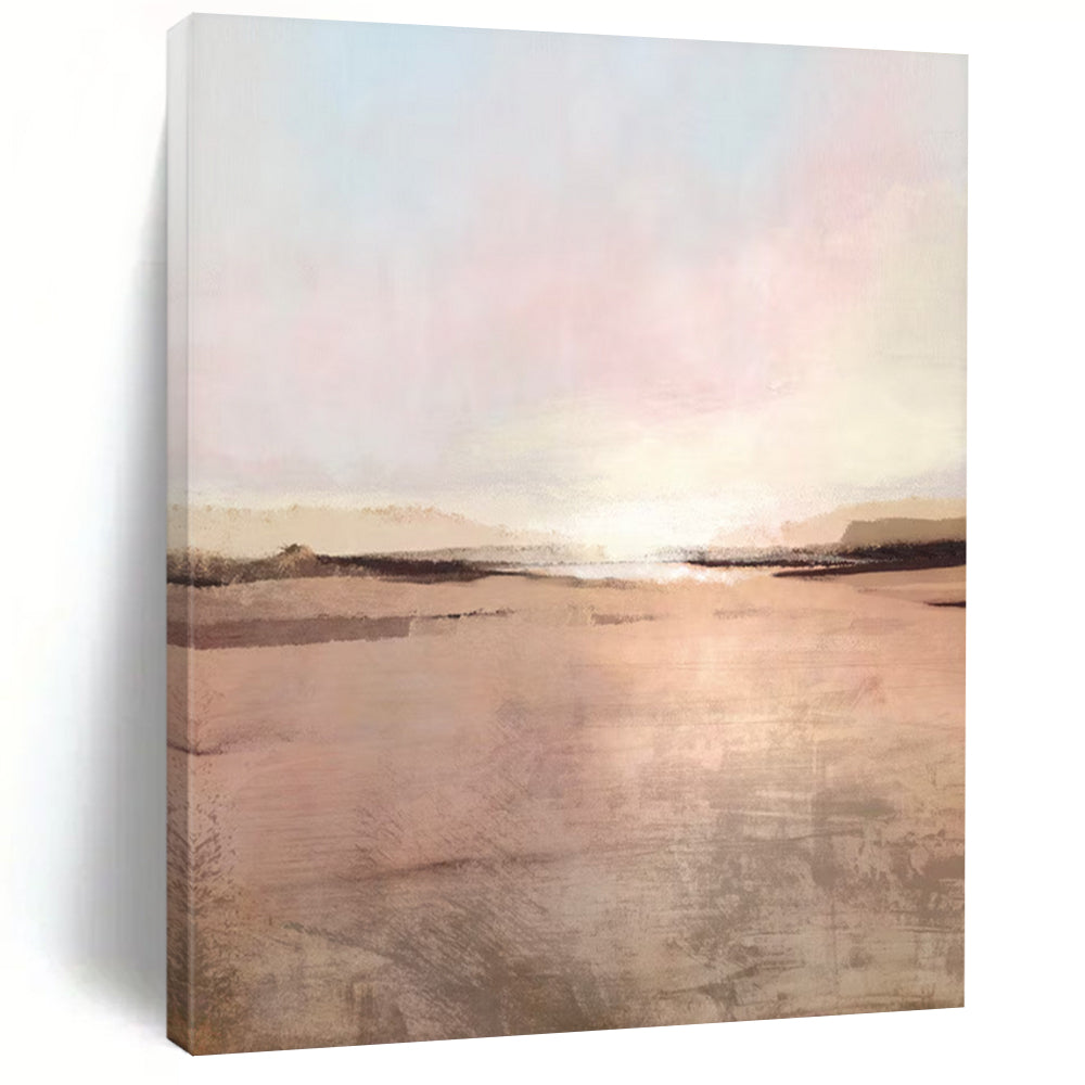 “Blush Sunset Serenity” - Pastel Tones & Gentle Horizons Painting On Canvas DS174