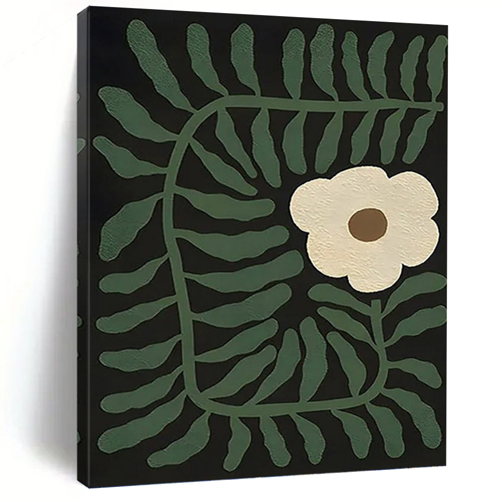 “Green - Black Floral Abstract” - Nature - Inspired Abstract Painting On Canvas PT1115