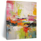 “Colorful Abstract Chaos of a Summer Day” - Energetic Abstract Painting On Canvas PS0238