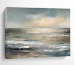 “Neutral - Tone Ocean Horizon” - Minimalist - Seaside Painting On Canvas PT1548