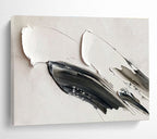 “Black - White Textured Strokes” - Minimalist Oil Painting on Canvas DKS908