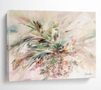 “Floral And Bird Abstract” - Floral Painting On Canvas DKS535