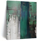 “Teal - Green Abstract Layers” - Abstract Painting On Canvas PT2021