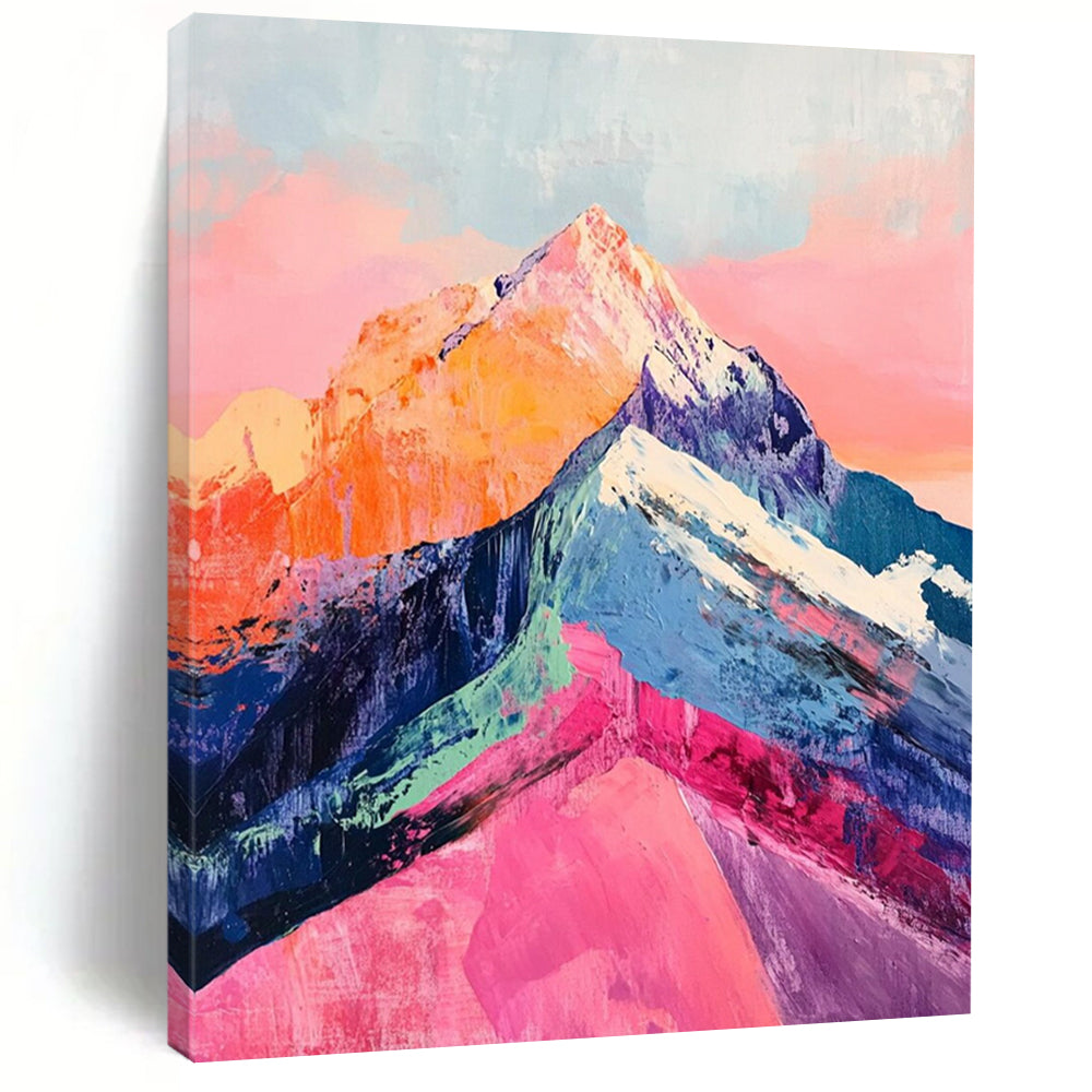 “Colorful Mountain Peaks” - Vibrant Landscape Abstract Painting On Canvas DS283