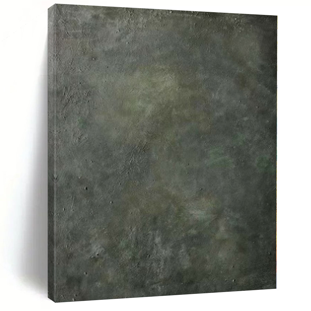 “Gray - Green Textured Subtle” - Understated Abstract Painting On Canvas PS0143