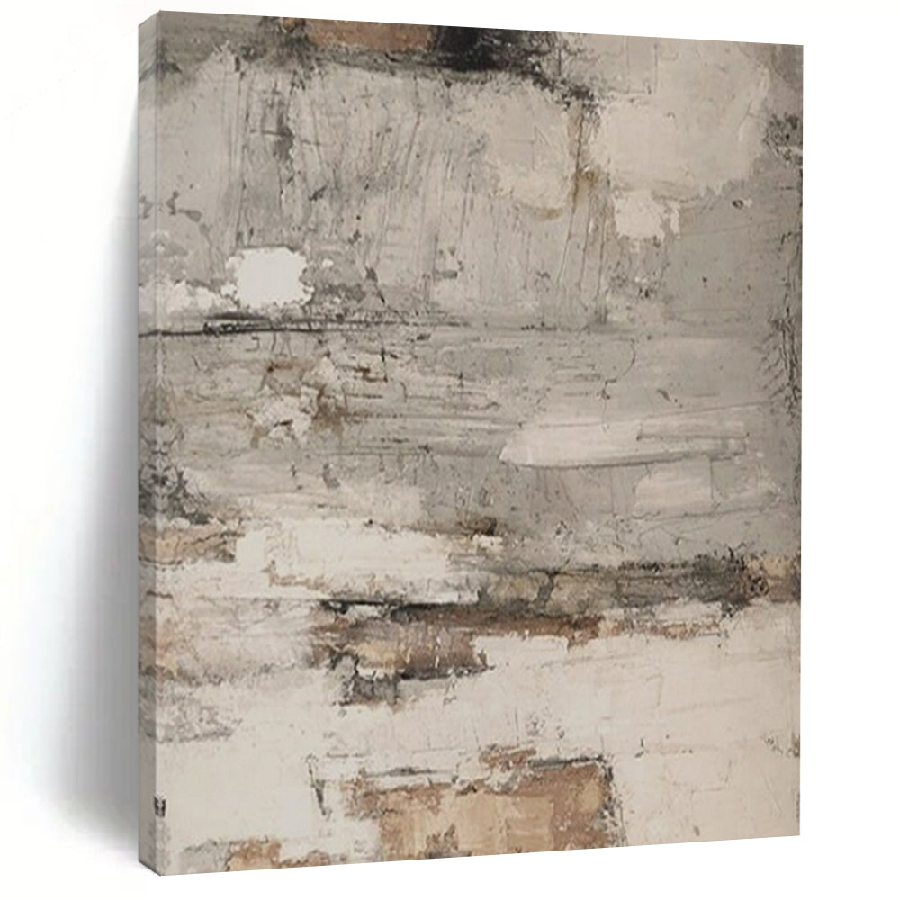 Gray and Brown Textured, "Timeless Patina" – Textured Abstract Painting On Canvas PS0973
