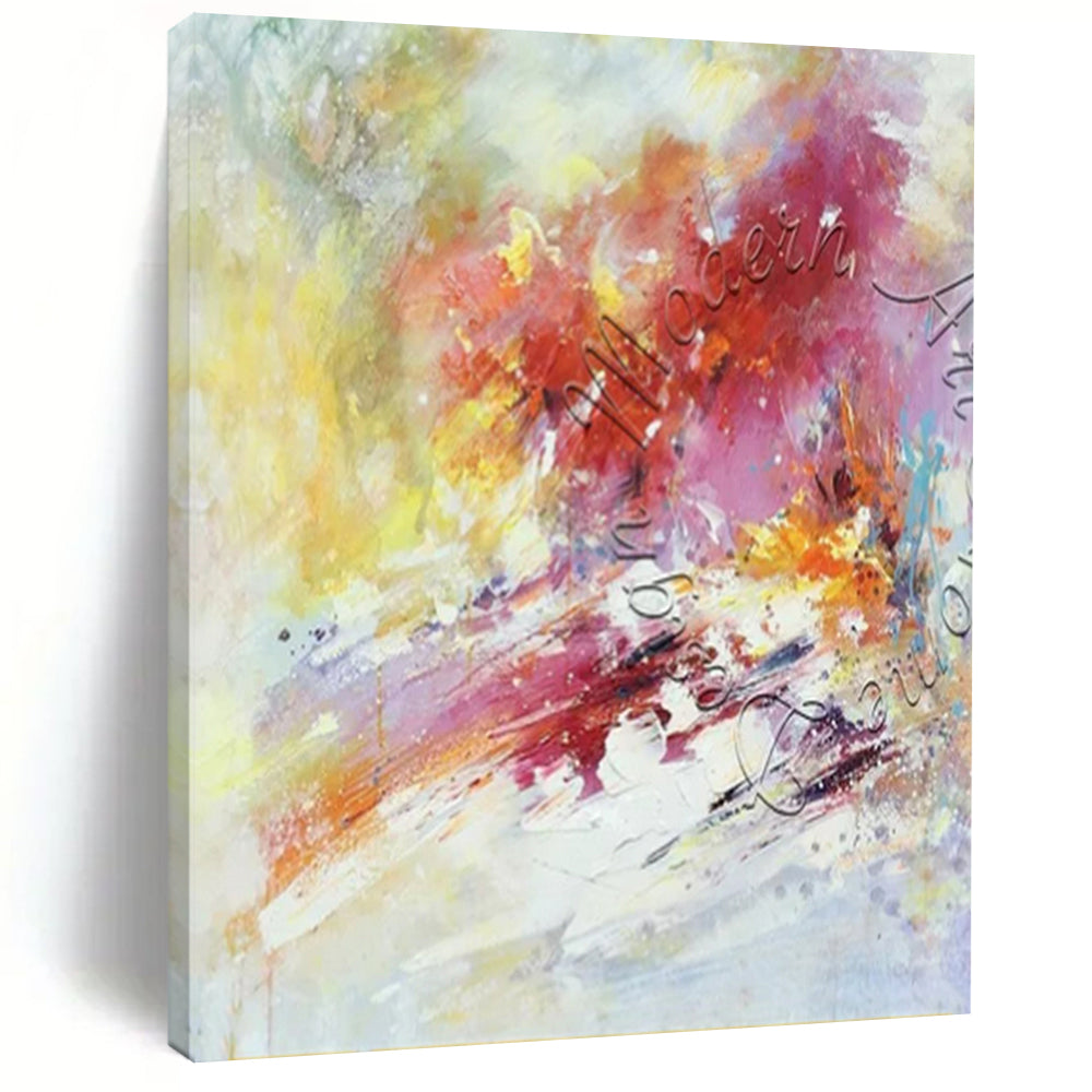 Bright Color Burst, "Rainbow Rhapsody" – Abstract Expressionist Painting On Canvas PS0929
