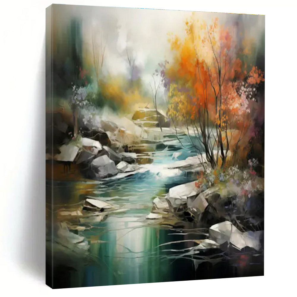 Colorful Abstract Landscape Painting On Canvas PS0832