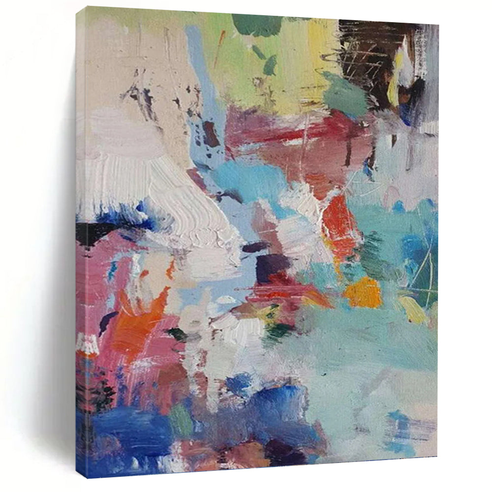 “Pastel Abstract Fusion” - Abstract, Soft - Colored Painting On Canvas PT1579