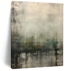 “Gray - Green Abstract Mist” - Gray, Green Abstract Painting On Canvas PS0528