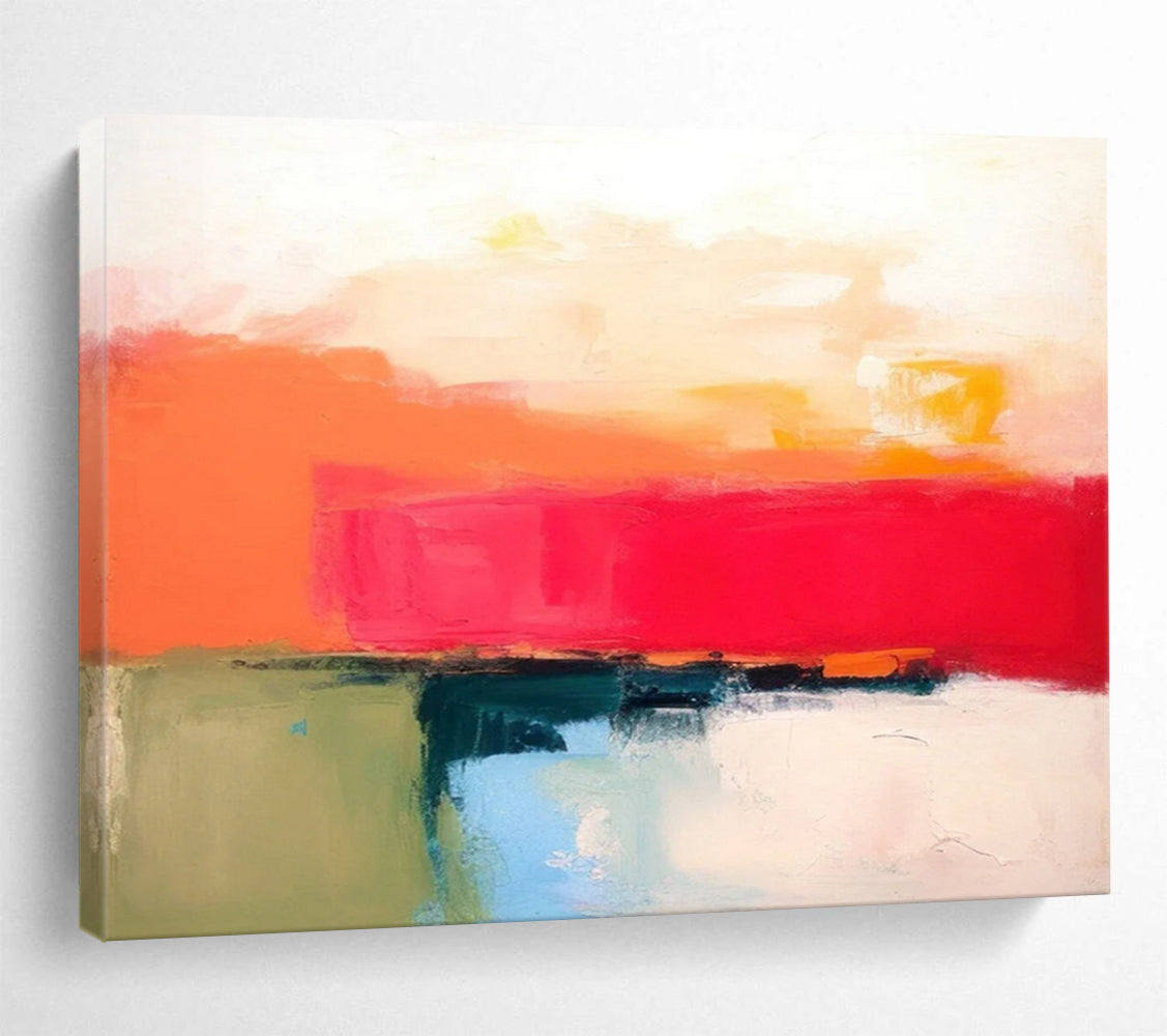 “Bold Color Block Landscape” - Abstract Modern Painting On Canvas PT056