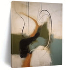 “Multicolor Abstract with Curved Lines” - Energetic Abstract Painting On Canvas DS365