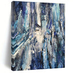 Blue, White, Gray with Textured Layers "Ocean Textures" Abstract Painting On Canvas PS1350