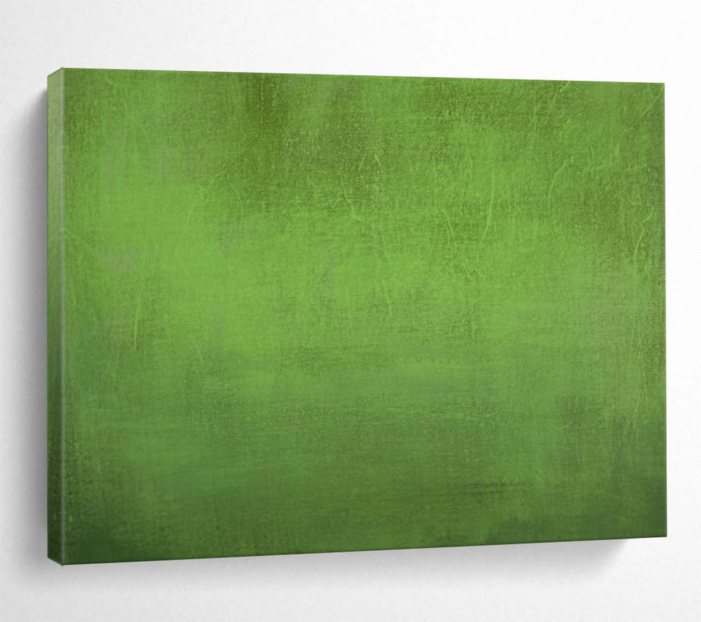 “Vibrant Green Textured Field” - Color Field - Painting On Canvas PT1792