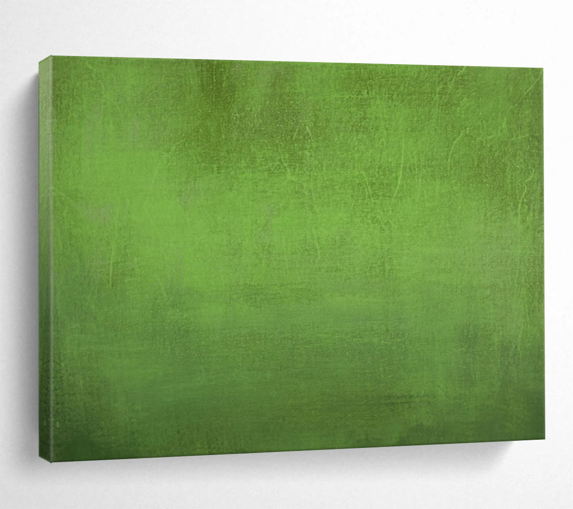 “Vibrant Green Textured Field” - Color Field - Painting On Canvas PT1792
