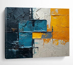 “Multi - color Geometric Layers” Abstract Painting On Canvas DKS276