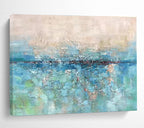 Textured Blue - Green Waterscape - Impasto Landscape Painting On Canvas DKS355