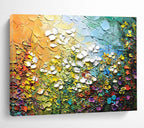 “Textured Floral Burst” - 3D Flower Field Painting On Canvas DKS443