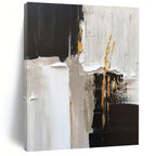 Black, White, Gold Accent Luxe Mix “Gilded Dreams” - Painting On Canvas PS0788