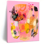 “Pink - Orange - Gold Abstract Medley” - Abstract Painting On Canvas PT2009