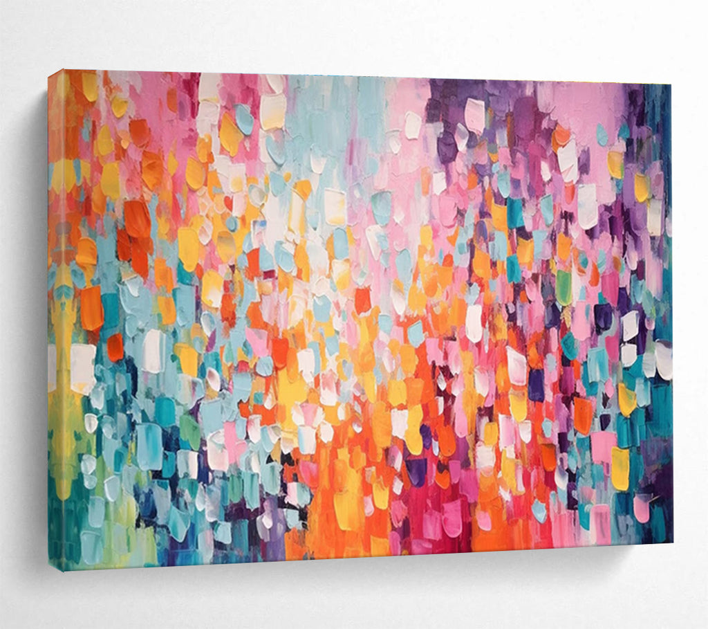“Colorful Abstract Cubes” - Abstract Oil Painting On Canvas DKS860