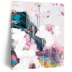 “Blush & Teal Drip Fusion” - Soft Pinks & Deep Greens with Drips Painting On Canvas DS192
