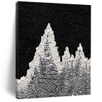 “Black and White Textured Peaks” - Abstract Landscape - Inspired Painting On Canvas PS0020