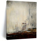 “Gray - Brown Cityscape Abstract” - Atmospheric Abstract Painting On Canvas PT2301
