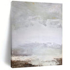 Gray, White and Brown with Soft Textures "Quiet Horizon" Abstract Landscape Painting On Canvas PS1149