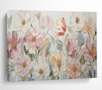 Pastel Blooms - Textured Floral Acrylic Painting, Suited for Nursery & Dressing Room DKS673