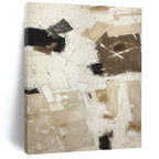 “Beige - Black - White Geometric” - Contemporary Abstract Painting On Canvas PS0128